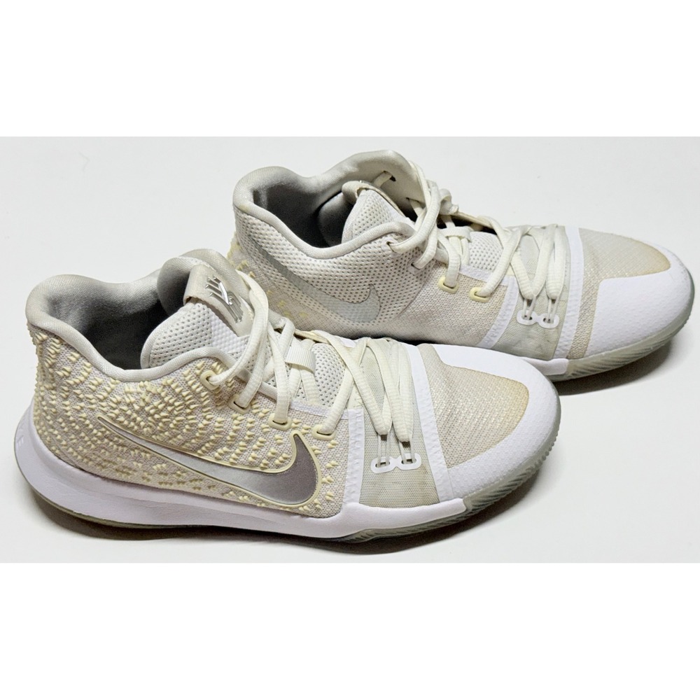 Nike Kyrie 3 Ivory Pale Grey Sail Basketball Shoes 859466-103 Mens 7Y Womens 8.5